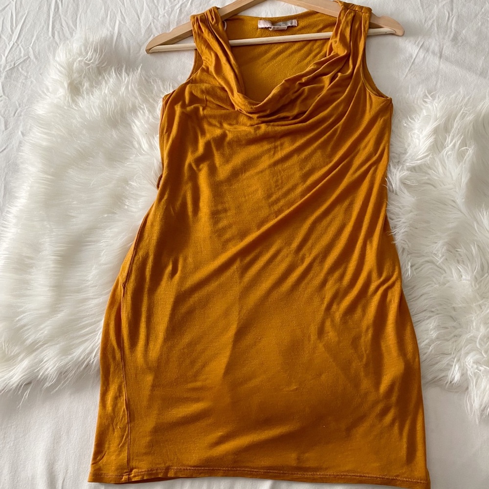 Dark Mustard Gold • Draped Neck Tunic